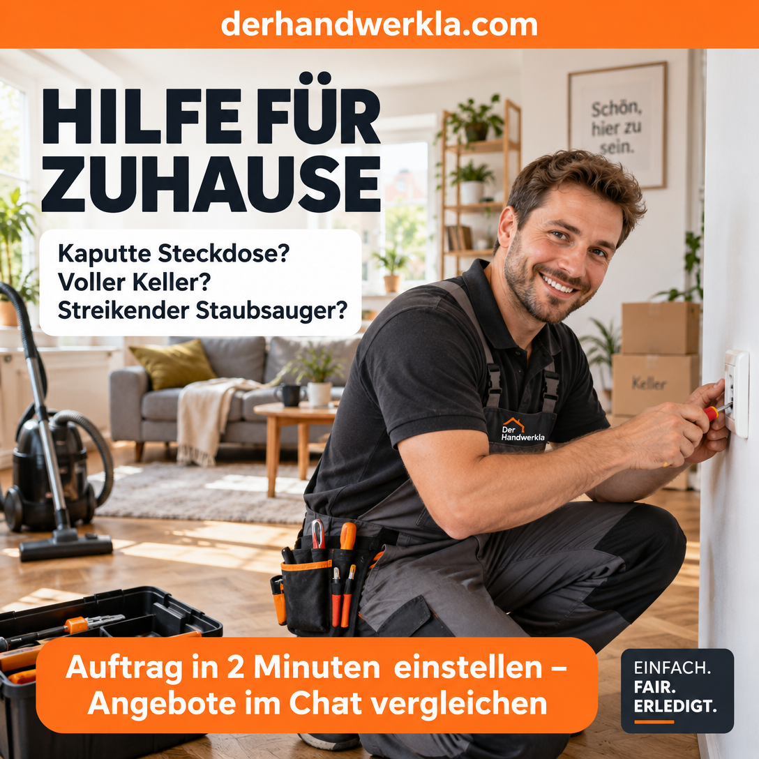 Elektriker bei der Arbeit in einer Wohnung – Hilfe für zuhause mit Der Handwerkla